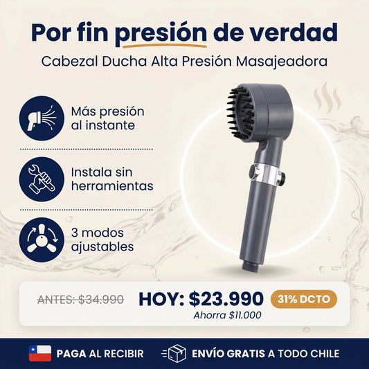 Cabezal Ducha Alta Presión Masajeadora Datazo — Duchas Potentes en Casa