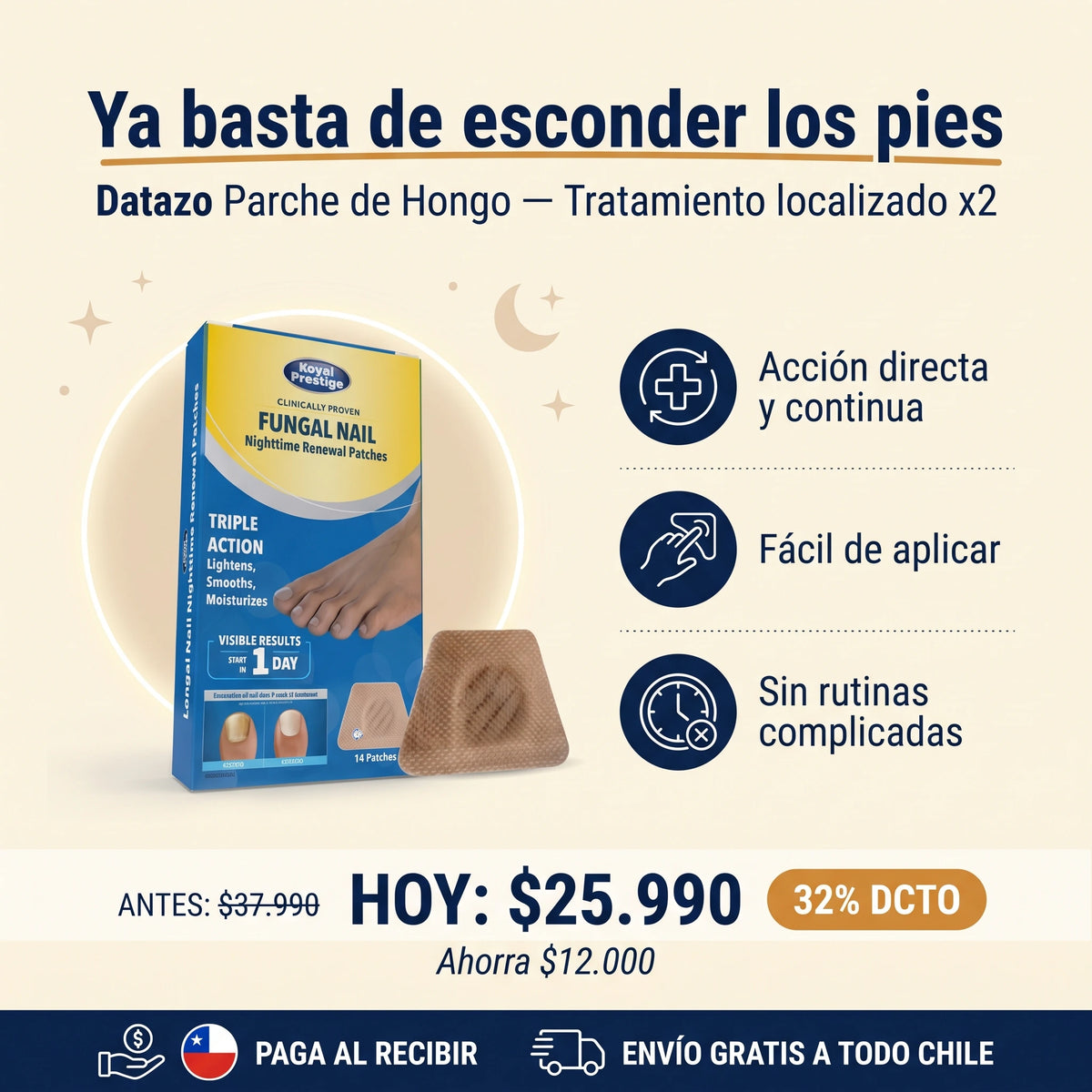 Datazo Parche de Hongo — Tratamiento Efectivo en 2 Unidades