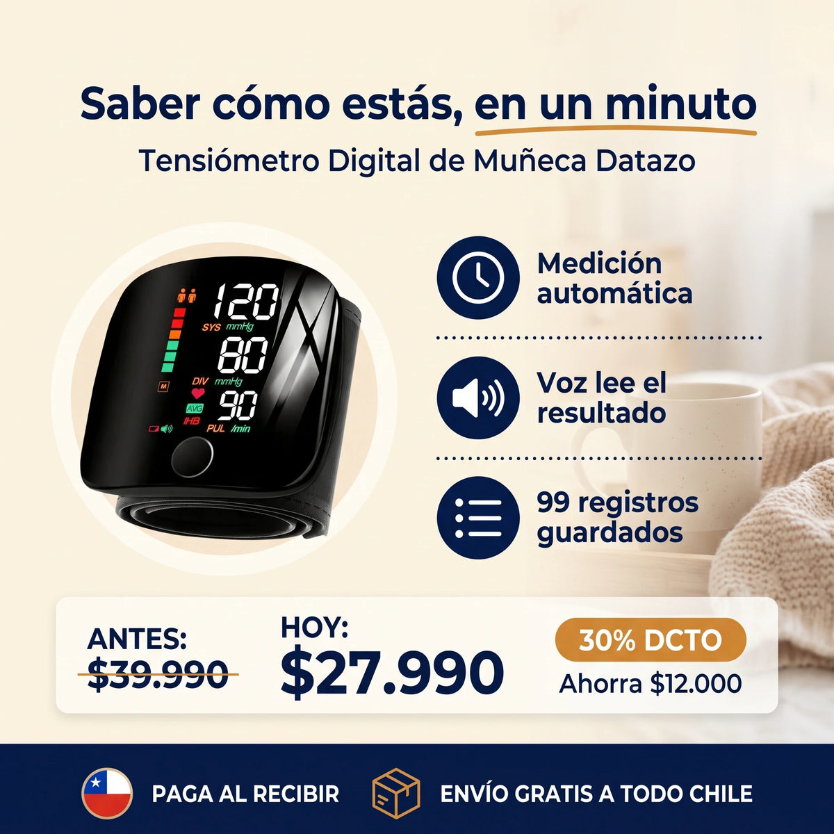 Tensiómetro Digital Datazo — Monitorea tu Presión Arterial con Precisión
