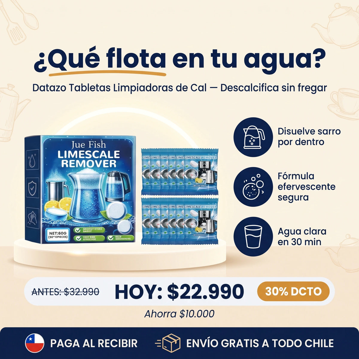 Datazo Tabletas Limpiadoras — Elimina el Sarro en Minutos